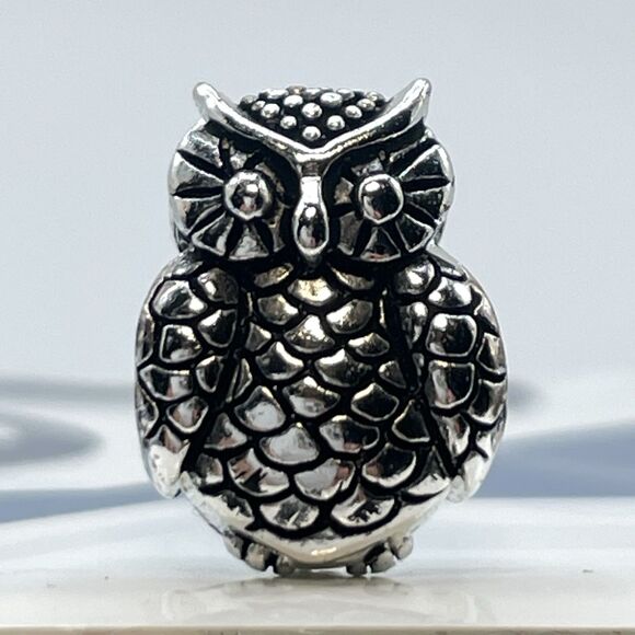 925 Sterling Silver Owl Charm For Charm Bracelet Boho Statement Cute Timeless - Picture 1 of 7